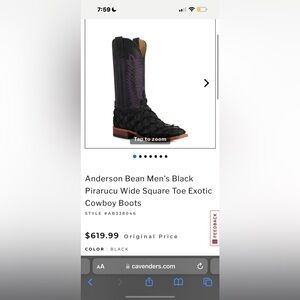 Size 10 Anderson bean fish skin boots